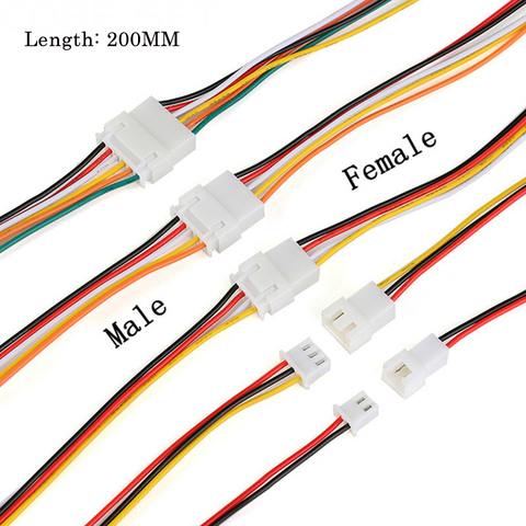 10Pair Micro JST XH 2.54 2P 3P 4P 5P 6PIN Male Female Plug Connector With Wire Cables 200mm ► Photo 1/6