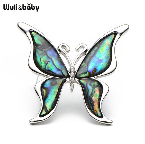 Metal Natural Shell Butterfly Brooches Alloy Insect Animal Women Men Suits Dress Banquet Brooch Pins Fashion Hat Scarf Pins ► Photo 1/4