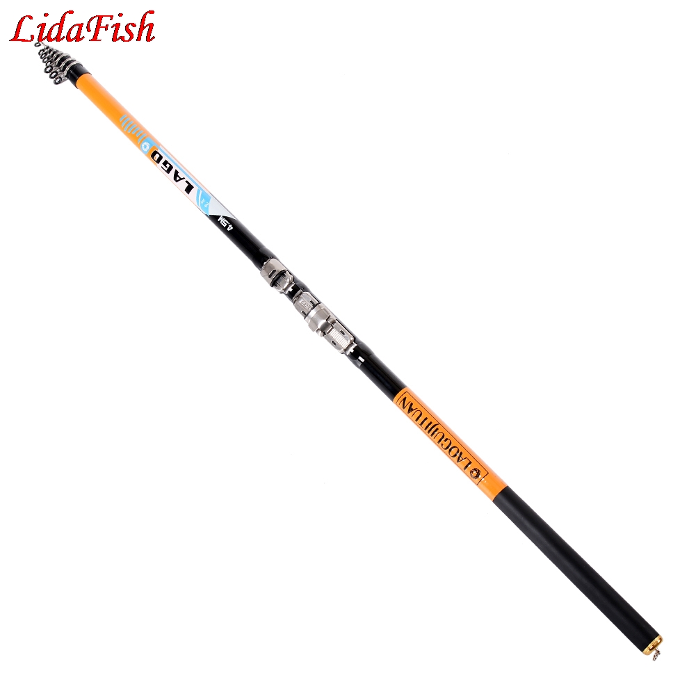 Rock Fishing Rod 2.4m-6.3m Telescopic Fishing Rod Spinning Rod Carbon Fishing 