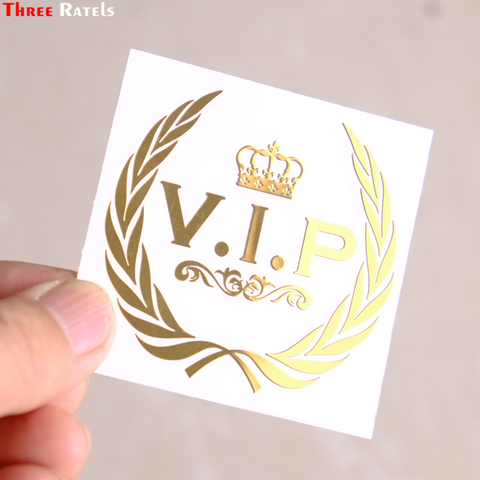 Three Ratels MT-043# 56*58mm funny car stickers  vip crown metal golden nickel car stickers and decals auto car stickers ► Photo 1/6