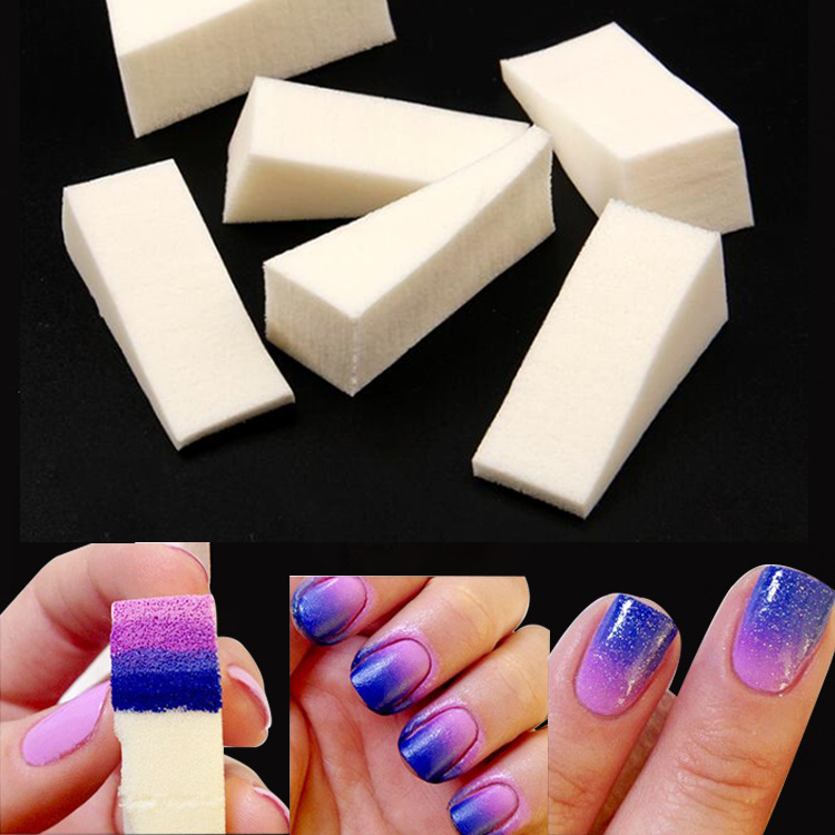 Cheap Nail art Gradient Blooming Brush with Transfer Stamping Head Silicone  Nail Brush Sponges