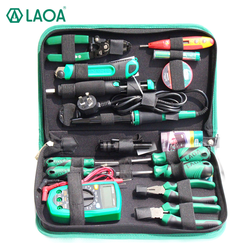 LAOA 16PCS Electric Soldering Iron Multimeter Telecommunications Repair Tool Set Screwdriver Utility Knife Pliers Handle Tools ► Photo 1/5