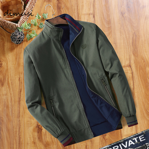 DIMUSI Spring Mens Bomber Jackets Fashion Men Outwear Windbreaker Stand Collar Jacket Man Slim Baseball Reversible Clothing ► Photo 1/6