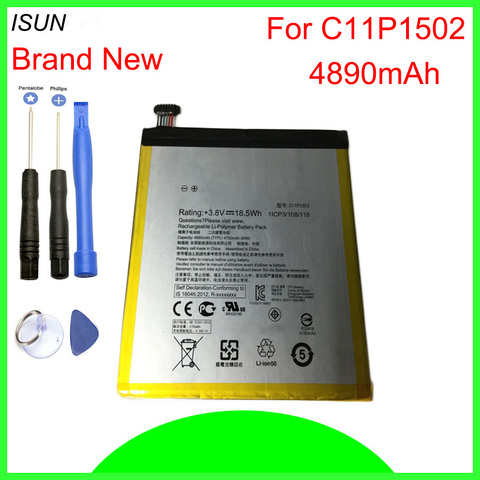 ISUNOO 4890mAh C11P1502 Phone Battery For ASUS ZenPad 10 Z300C Z300CL Z300CG Mobile Rechargeable Battery With Repair Tools ► Photo 1/2