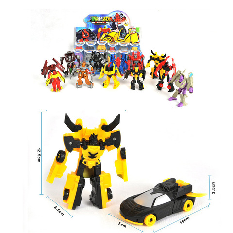 Transformation Deformation Robot Yellow Car Compatible Model Building Kid