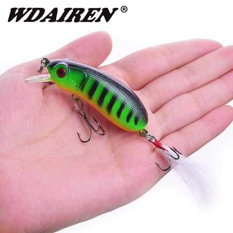 1Pcs Minnow Fishing Lure 60mm 10g Isca Wobblers Artificial Hard Bait With Feather Treble Hook Pike Bass Lures Crankbait Tackle ► Photo 1/6