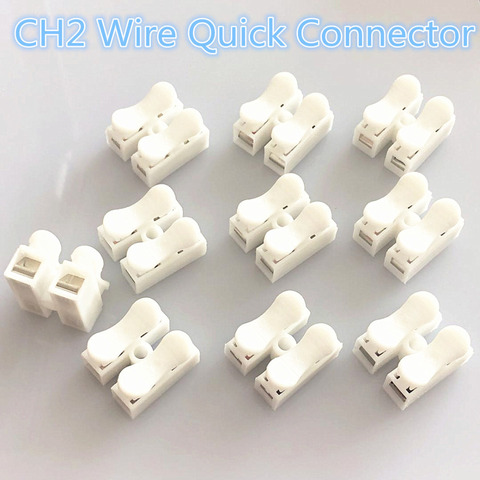 10pcs/lot 2p G7 Spring Wire Quick Connector Splice With No Welding No Screws Cable Clamp Terminal 2 Way Easy Fit Led Strip CH-2 ► Photo 1/6