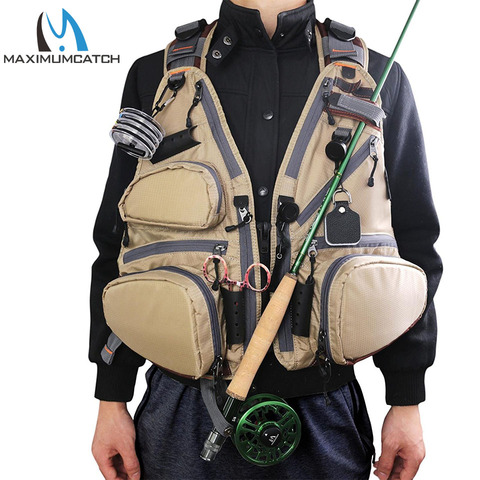 Maximumcatch Fly Fishing Vest Pack Adjustable Mesh Vest Jacket Multifunction Pocket Outdoor ► Photo 1/6