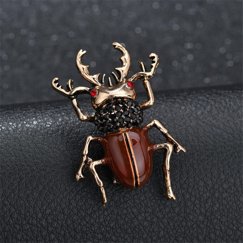 More Collection Cute Insect Animal Brooch Men Jewelry Rhinestone Enamel Pin Beetle Brooches For Women Kids Badge On A Backpack ► Photo 1/6