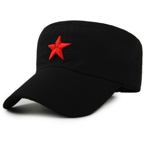 Military Cap Red Star Embroidery Cap Military Hat Army Green Flat Hats for Men Women Vintage Bone Male Female Army Sun Hat ► Photo 1/3