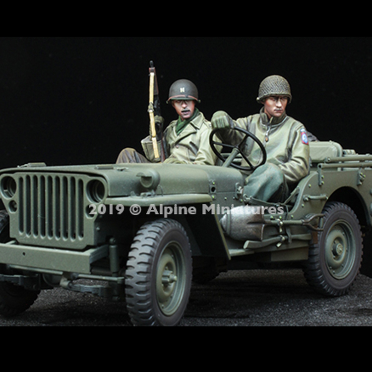 1/35 Resin Figures Model Kit WW2 U.S 3 Figures NO Car Willy's Jeep Crew 