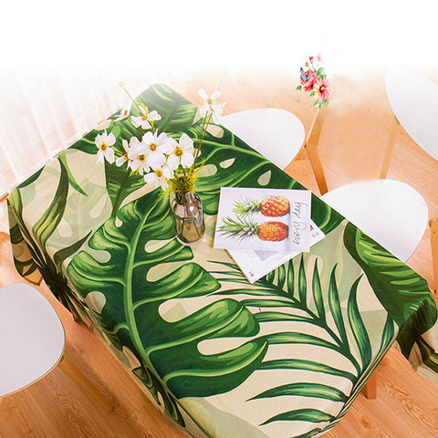 waterproof Table cloth Rectangular Pastoral style Tropical Plants Printed Tablecloth Home Decor Elegant Table Cover ► Photo 1/6