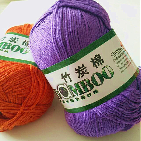 High quality soft and smooth natural bamboo cotton hand woven yarn, baby cotton crochet knitted fabric ► Photo 1/5