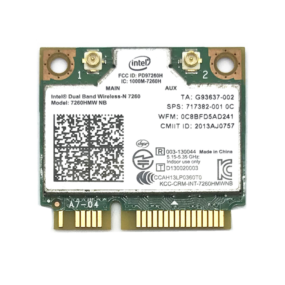 Wireless-N 802.11a/b/g/n Dual Band Bluetooth Mini PCI-E WiFi Card For 7260HMW 