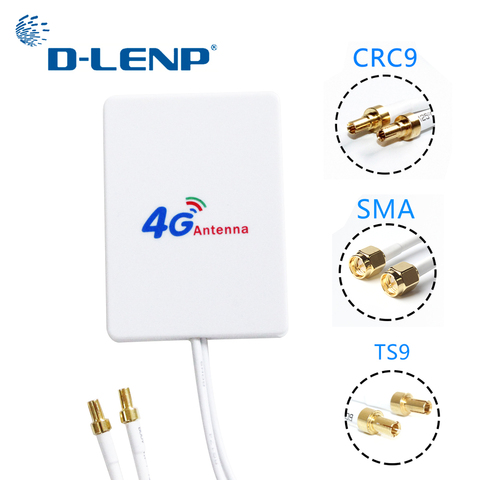 Dlenp 3M cable 3G 4G LTE Antenna External Antennas for Huawei ZTE 4G LTE Router Modem Aerial with TS9/ CRC9/ SMA Connector ► Photo 1/6