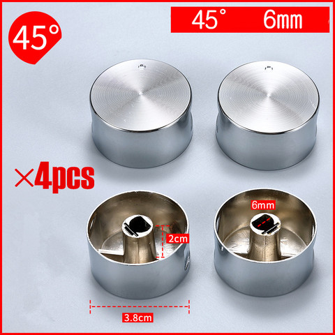4pcs Rotary switch gas stove parts stove gas stove knob stainless steel round knob Knob for gas stove ► Photo 1/4