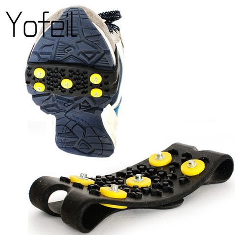 Yofeil Elastic magic spike shoes anti slip Ice Gripper with crampon walk on ice snow for mountaineering climbing in winter ► Photo 1/6