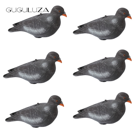 GUGULUZA 6 x Full Body Flocked Pigeon Decoy 12 inch Realistic Dove With Stick Pegs ► Photo 1/6