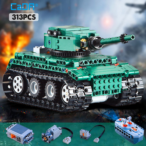 Cada 313PCS RC Military Tiger 1 Tanks Building Blocks Compatible Technic WW2 World German Army Bricks Education Toy for Kids ► Photo 1/6