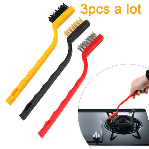 vanzlife gas stove cleaning wire brush kitchen tools metal fiber brush strong decontamination 3pcs a lot ► Photo 1/6