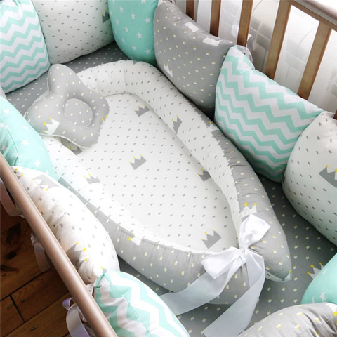 80*50cm Baby Nest Bed Portable Crib Travel Bed Infant Toddler Cotton Cradle for Newborn Baby Bassinet Bed ► Photo 1/6