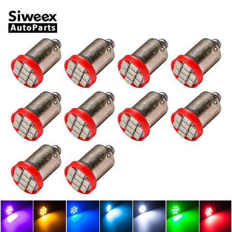 10X BA9S T4W 8SMD 3020 Led Bulbs 1206 Car interior Lights Source Parking Lamp White Blue Green Red Yellow Iceblue Pink DC 12V ► Photo 1/6
