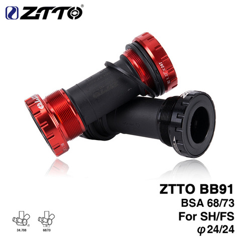 ZTTO BB91 External Bearing Bottom Brackets for Bicycle BSA68 68 73 Thread For Parts Prowheel 24mm Crankset Waterproof CNC MTB  ► Photo 1/1