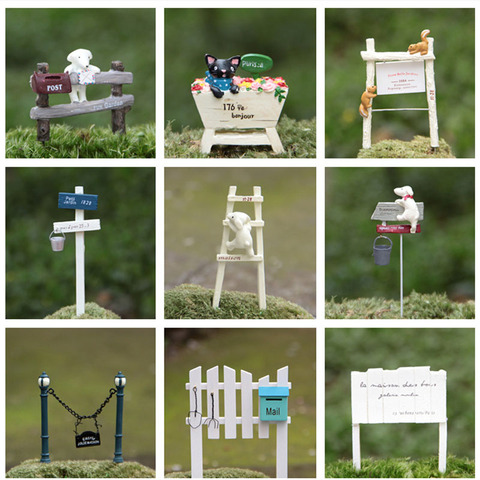 Dog Climbing Signpost Animal Miniature Fairy Garden Home Houses Decoration Mini Craft Micro Landscaping Decor DIY Accessories ► Photo 1/5