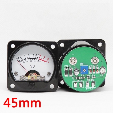 2pcs 45mm Big VU Meter Stereo Amplifier Board level Indicator Adjustable With Driver ► Photo 1/6