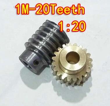 1M-20T Reduction Ratio:1:20 Copper Worm Gear Reducer Transmission Parts Gear Hole:5mm Rod Hole:6mm ► Photo 1/1