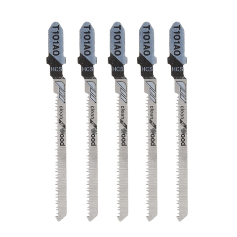 5 Pcs T101AO HCS T-Shank Jigsaw Blades Curve Cutting Tool Kits For Wood Plastic ► Photo 1/6