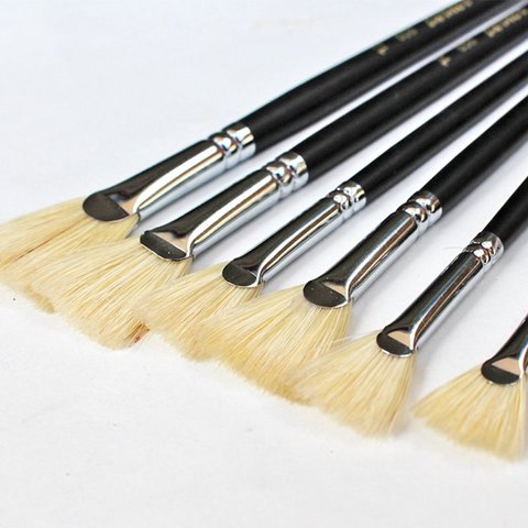 Bristle Painting Brush Different Size Fan Paint Brush for Watercolor Oil Acrylic Painting Gouache Drawing School Art Supplies ► Photo 1/5