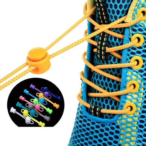 1 pair Stretching Lock Lace Sneaker ShoeLaces Elastic Shoe Laces  Shoe accessories lacets Shoestrings Running/Jogging/Triathlone ► Photo 1/6