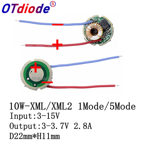 5 Mode/1Mode Input 3V-15V dc 22mm LED Driver For Cree 10W T6 XML T6/U2 XM-L2/U2 LED Flashlight or 12V Battery Car Light ► Photo 1/6