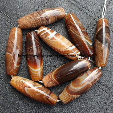 Beautiful 6-50mm Coffe Color Stripe agates Oval beads 15