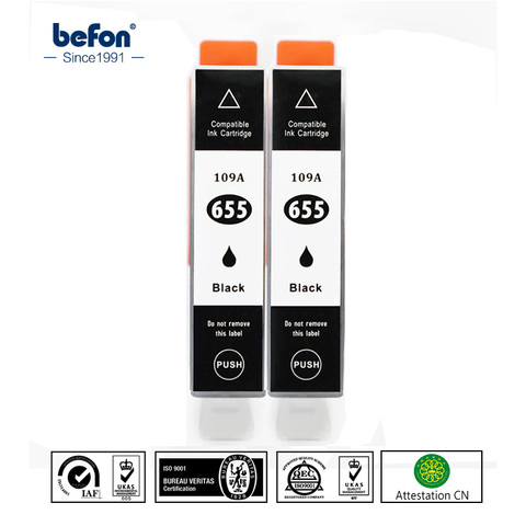 befon X2 Black 655 Cartridge Replacement for HP 655 HP655  XL Ink Cartridge deskjet 3525 5525 4615 4625 4525 6525 6625 Printer ► Photo 1/5