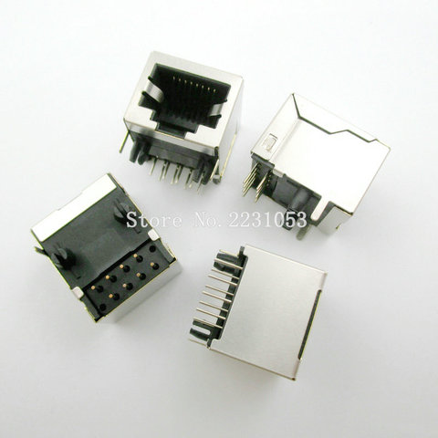 10PCS/LOT Per Lot RJ45 Metal 8 Pin Female PCB Right Angle Board Jack Connector 8P8C ► Photo 1/1