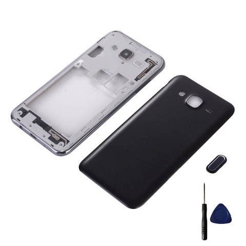 For Samsung Galaxy J5 2015 J500 J500F J500H J500M J500FN Housing Middle Frame Cover+Battery Cover+Home Button Return Key Keypad ► Photo 1/4
