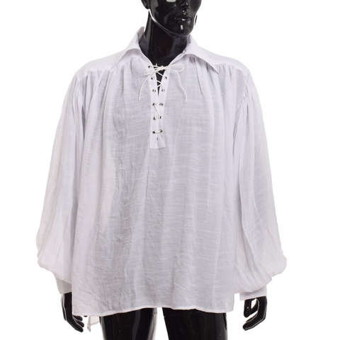 Handmade Classic White and Black Medieval Pirate Shirt by Lord of Battles