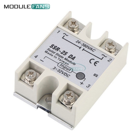 Solid State Relay SSR-25DA 3-32V DC to 24-380V AC 25A Current 250V Working Voltage White Solid State Relay ► Photo 1/6