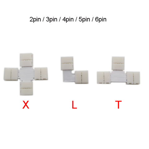 5set L T X Shape 2pin 3pin 4pin 5pin 6pin LED Connector For connecting corner right angle 5050 SMD RGB RGBW 3528 2812 LED Strip ► Photo 1/6
