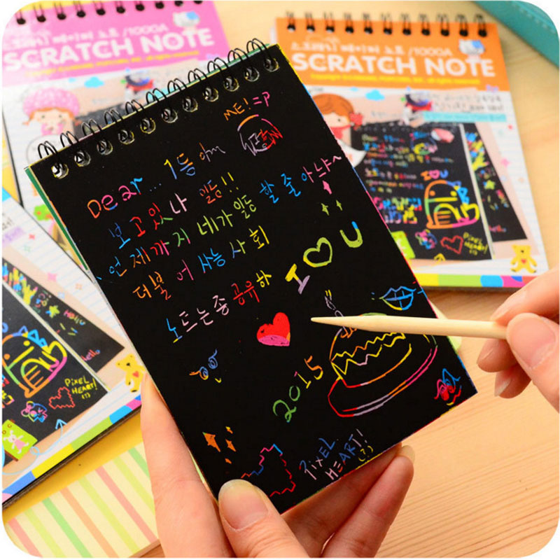 20pcs/Set Drawing Board Magic Scratch Art Child Painting Creative Cards  Stickers Learning Education Toy Coloring Books For Kids