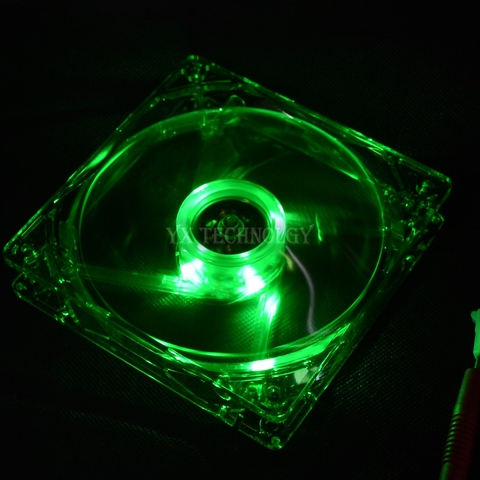 SZYTF  1pcs pc computer fan case cooling fan unit fan 8025 8cm with green LED lights chassis fan 80 * 80 * 25 ► Photo 1/2