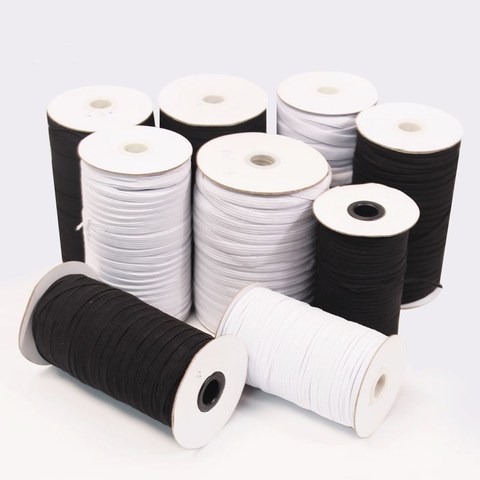 5M 3-50mm Flat Elastic Bands Black White Nylon Rubber Waist Band for Pregnant Baby DIY Sewing Garment Applique Bags Accessories ► Photo 1/6