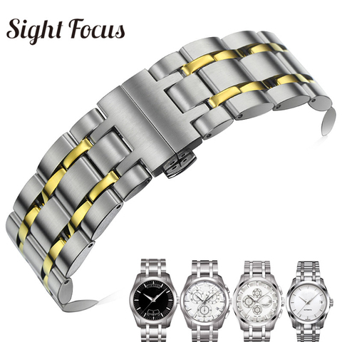 Solid Stainless Steel Curved End Watch Band 1853 for TISSOT Couturier T035617 T035439 T035627 T035407 Strap Wrist Metal Bracelet ► Photo 1/6