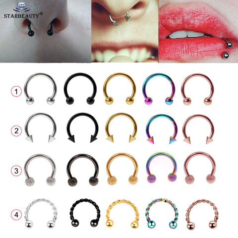 fake c clip lip and nose rings Titanium Faux Ring Piercing You can wear them for ages without worrying about losing their shine or color Surgical Steel C-shape Clip Ring