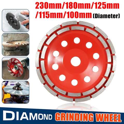 DOERSUP 100/115/125/180/230mm Double Row Diamond Grinding Wheel Disc Bowl Shape Grinding Cup Concrete Granite Stone Ceramic Tool ► Photo 1/6
