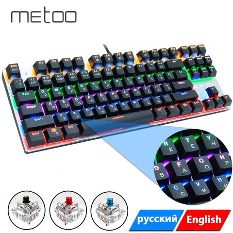Gaming Mechanical Keyboard 87/104 Keys Russian/English USB Wired LED Backlit Game Keyboards Blue/Red Switch for computer gamer ► Photo 1/6