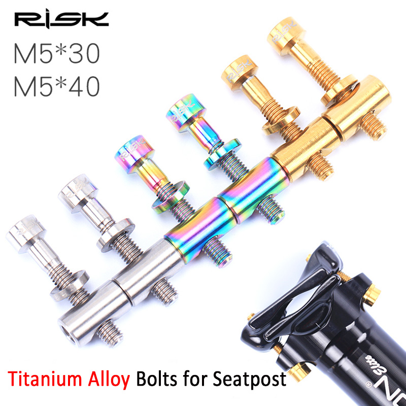 M5x30mm Rainbow GR5 Titanium Screw Bolt & Washer & Barrel Nut For Bike Seat Post 