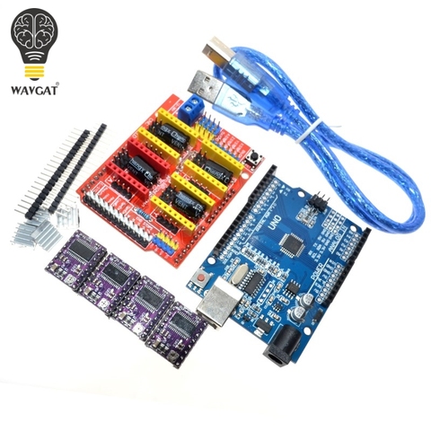 Free shipping cnc shield V3 engraving machine 3D Printe+ 4pcs DRV8825 driver expansion board for Arduino UNO R3 with USB cable ► Photo 1/4